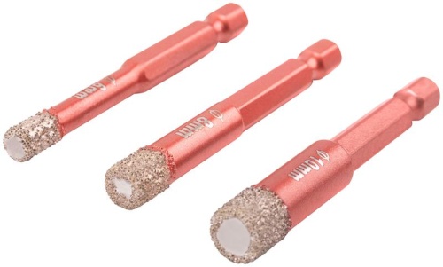 Набор коронок алмазных универсальных Special, шестигранный хвостовик 1/4'', 6/8/10X10x67 мм | код 70-852 | FIT фото 2