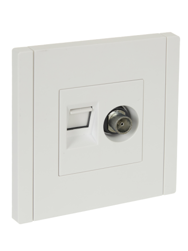 FORTE&PIANO Роз. двойная TV+RJ45 кат.6 FP237 бел. IEK | код FP-AK20-2-K01 | IEK FORTE&PIANO Роз. двойная TV+RJ45 кат.6 FP237 бел. IEK | код FP-AK20-2-K01 | IEK