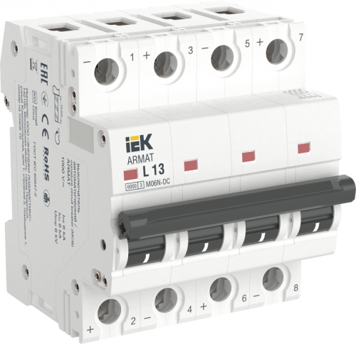 ARMAT Авт. выкл. M06N-DC 4P L 13А IEK | код AR-M06N-4-L013DC | IEK