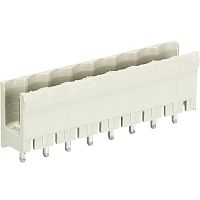 Вилочный разъем, вертикальный, без боковых стенок, на плату, шаг 5 мм, 2 полюса, фиксация на плате пайкой, 400V, 12А, без маркировки, цвет: серый, серия 8113 S GOF | код 99.202.9996.0 | Wieland