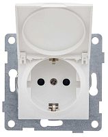 Механизм розетки 1-местн. с/з с з/ш и крышкой СП Ugra 16А IP20 250В бел. матов. GUSI С11Р91-041