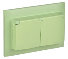 SKANDY Роз. 2-я с кр. 16А в сб IP44 SK-R12M мятн. IEK | код SK-R26-16-44-K06-F | IEK