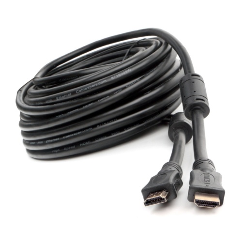 Кабель HDMI Cablexpert CCF2-HDMI4-20M, 20м, v2.0, 19M/19M, черный, позол.разъемы, экран, 2 ферр кольца, пакет | код CCF2-HDMI4-20M | Cablexpert