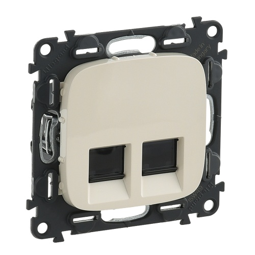 Valena ALLURE.Информационная розетка двойная RJ45 Кат.6 UTP.С лицевой панелью.Слоновая кость | код 753843 | Legrand Valena ALLURE.Информационная розетка двойная RJ45 Кат.6 UTP.С лицевой панелью.Слоновая кость | код 753843 | Legrand
