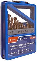 Набор сверл по металлу с кобальтом 5% в металлической коробке, 2-8 мм (через 0.5 мм), 13 шт, Cutop Profi | код 48-603 | FIT