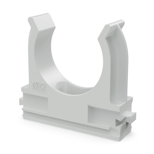 Крепеж-клипса для труб Полистирол d32 мм (10шт/500шт уп/кор) Промрукав | код PR.02732м | ПРОМРУКАВ Крепеж-клипса для труб Полистирол d32 мм (10шт/500шт уп/кор) Промрукав | код PR.02732м | ПРОМРУКАВ