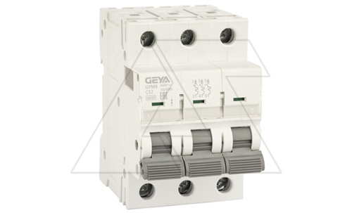 Авт. выключатель GYM9-3P-32C, 3P, 32A, хар-ка C, 6kA, 3M | код GYM93P32C| GEYA