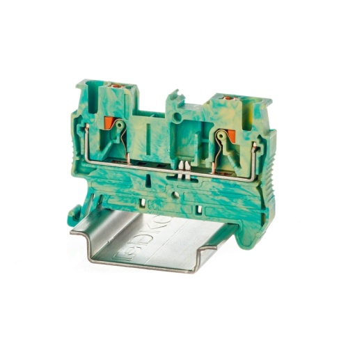 Клемма заземления, зажим push-in, 2 точки подключения, 2.5 кв.мм | код VPR-2.5-PE-YG | DKC