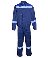 Костюм Енисей летний куртка ткань, полукомбинезон, цвет темно-синий с васильком размер 60-62 120-124,182-188 | код 131861 | Эталон-Спецодежда