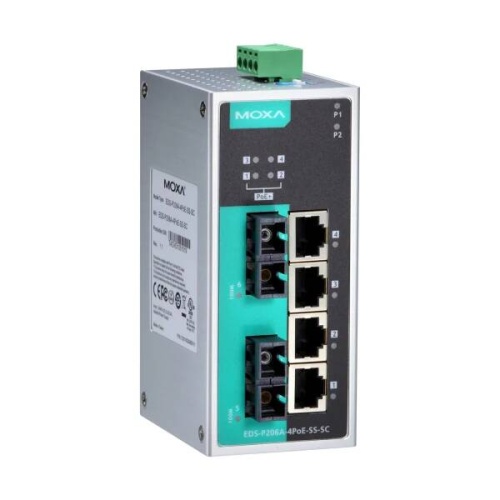 Коммутатор EDS-P206A-4PoE-MM-SC Ethernet Switch 2 x 100BaseFx MM ports, 4 x PoE, SC | код 00-06049513 | MOXA