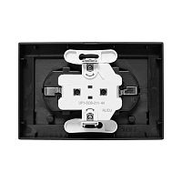 Эпика Механизм розетки двойной 16А IP44 с заземлением со шторками с рамкой с крышками черный EKF | код UP1-SOB-211-44 | EKF