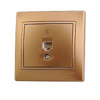 Розетка телефонная 1-м СП Мира RJ11 метал. зол. LEZARD 701-1313-137