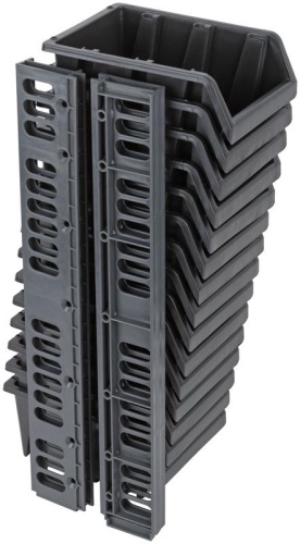 Набор Лотков для крепежа (15 шт. лотков 150х95х70 мм + 4 шт. планок), черные | код 65701М | FIT