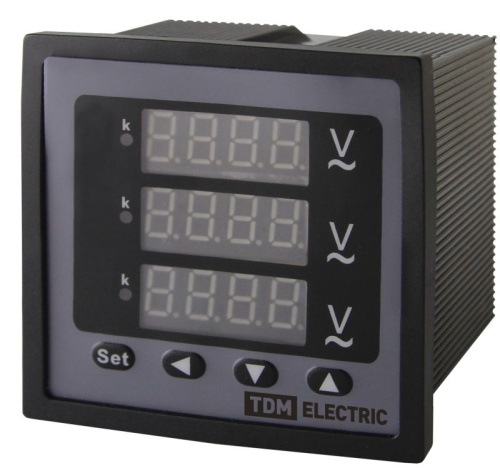 Цифровой вольтметр ЦП-В72х3 0-320кВ-0,5-Р (трехфазный) TDM | код SQ1102-0526 | TDM Цифровой вольтметр ЦП-В72х3 0-320кВ-0,5-Р (трехфазный) TDM | код SQ1102-0526 | TDM