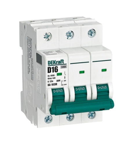 Выключатель автоматический 3P 16А D 6кА ВА-103M | код 12556DEK | Schneider Electric