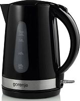 Чайник электрический Gorenje K17BK 1.7л. 2200Вт черный/серебристый (корпус: пластик) | код 1840824 | GORENJE