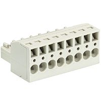 Розеточный разъем, прямой, на кабель, шаг 3,5 мм, 10 полюсов, номинальное сечение: 1,5 мм кв., пружинная фиксация провода, 250V, 8А, без маркировки, цвет: серый, серия 8513 BFK | код 25.630.4053.0 | Wieland