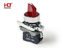 Переключатель XB4-BК2462 на 2 положения красный с подсветкой с фиксацией 1NC, 24V AC/DC, IP65 HLT | код 085-14-232 | HLT