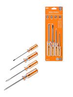 Набор отверток 4 шт.: SL3x75, SL5х100, PH1х75, PH2х100 (блистер), CS Гранит TDM | код SQ1013-0101 | TDM