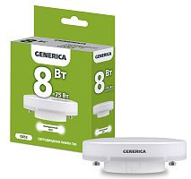 Лампа светодиодная T80 таблетка 8Вт 230В 4000К GX53 GENERICA | код LL-T80-08-230-40-GX53-G | IEK