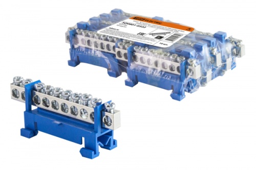 Шина N нулевая с изолятором на DIN-рейку 6x9мм стойка мал. 10 групп никелированная TDM | код SQ0801-0322 | TDM Шина N нулевая с изолятором на DIN-рейку 6x9мм стойка мал. 10 групп никелированная TDM | код SQ0801-0322 | TDM