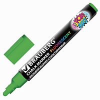 Маркер меловой BRAUBERG POP-ART, сухостираемый, для гладких поверхностей, 5мм, ЗЕЛЕНЫЙ, 151532 | код 151532 | BRAUBERG