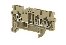 Клемма проходная пружинная 2,5 мм2 на 3 подключения, хаки SQ2.5-1X2-KHAKHI | код 2102050006 | Elmex