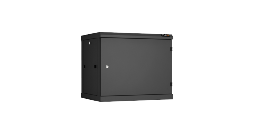 Настенный разборный шкаф TLK 19, 9U, металлическая дверь, Ш600хВ503хГ450мм, 2 пары монтажных направляющих, черный | код TWC-096045-R-M-BK | TLK