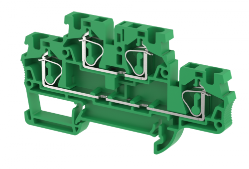 Клемма проходная пружинная 4 мм2,двухуровневая, на 2 подключения, зеленая SQ4-2T-GREEN | код 2103020003 | Elmex Клемма проходная пружинная 4 мм2,двухуровневая, на 2 подключения, зеленая SQ4-2T-GREEN | код 2103020003 | Elmex