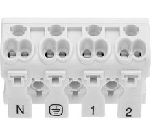 923-4 Клемма пружинная соединительная КСП 4-полюсная, сеч.2.5мм2, бел., шт | код 923-4 | SILAT