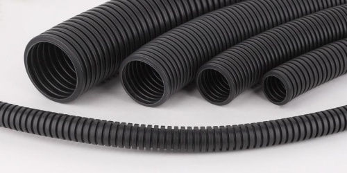 Труба гофрированная 40 мм ПВХ (черная) с зондом легкая | код 14001Ч | Ruvinil