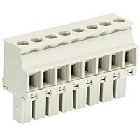 Розеточный разъем, прямой, на кабель, шаг 3,81 мм, 6 полюсов, номинальное сечение: 1,5 мм кв., винтовая фиксация провода, 250V, 8А, без маркировки, цвет: серый, серия 8813 B VL | код 25.624.3653.0 | Wieland