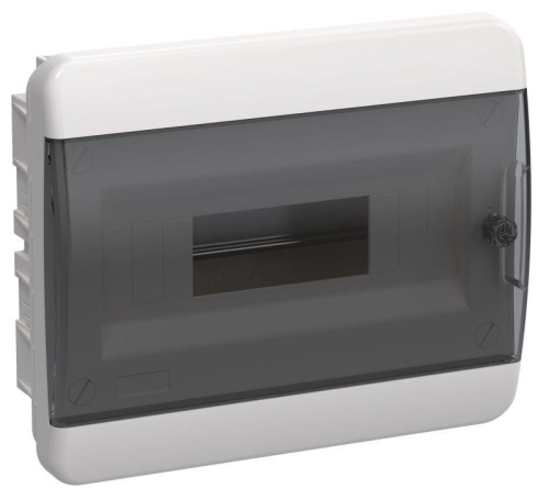 Корпус пластиковый ЩРВ-П-12 IP41 черн. прозр. дверь TEKFOR | код TF5-KP12-V-12-41-K01-K03 | IEK