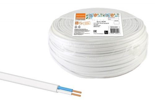 Провод ПУСП 2х1.5 (бухта 50м) белый Народный ТРТС | код SQ0126-0031 | РЭМЗ ТМ