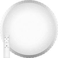 Светильник светодиодный ДБО-100w круглый матовый с эффектом Звездного неба регулировкой цветовой температуры 3000-6500К светового потока max 8500Лм и режима освещенности с пультом управления и таймером выключения | код 29785 | Feron