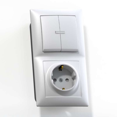 СЕЛЕНА Блок комбинированный с/у выключатель 2-хклавишный с подсв.+розетка 2К+З, з/ш БКВР-424, белый | код 8214 | Кунцево-Электро СЕЛЕНА Блок комбинированный с/у выключатель 2-хклавишный с подсв.+розетка 2К+З, з/ш БКВР-424, белый | код 8214 | Кунцево-Электро