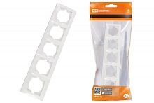 Рамка 5-ти постовая горизонтальная белая Лама TDM | код SQ1815-0037 | TDM