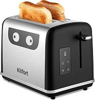 Тостер Kitfort КТ-6221 870Вт нержавеющая сталь/черный | код 1989375 | KITFORT