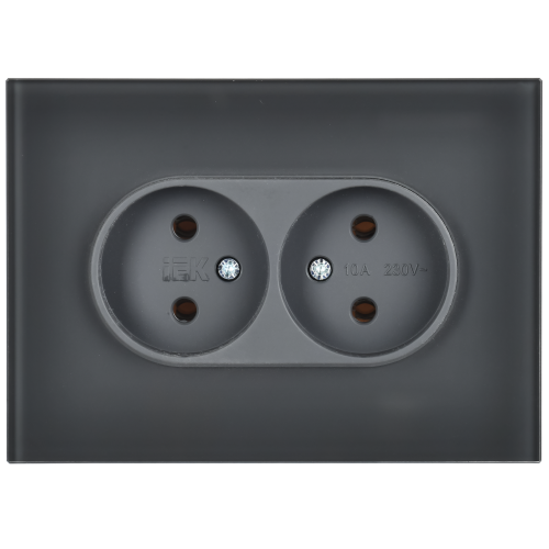 SKANDY Роз. 2-я без з/к/ш стекло 10А SK-R03G граф. IEK | код SK-R20-10-K53 | IEK фото 3