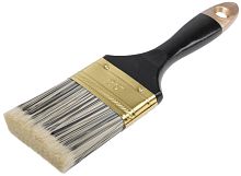 Кисть флейцевая "Стайл" искусственная черно-белая щетина деревянная ручка 2. 5дюйм (63мм) FIT 01186