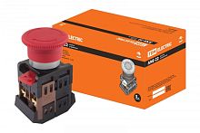 Кнопка AE-22 Грибок с фиксацией красный d22мм 230В 1з+1р TDM | код SQ0704-0018 | TDM