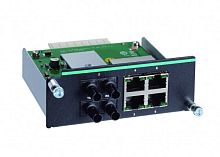 Модуль IM-6700A-2MST4TX Fast Ethernet module with 2 multi-mode 100BaseFX ports with ST connectors and 4 10/100BaseT(X) ports | код 00-06100437 | MOXA