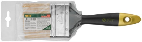 Кисть флейцевая "Лайн" искусственная щетина пластиковая ручка 2. 5дюйм (63мм) FIT 01176 фото 3