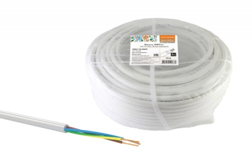 Провод ПВСмб 3х0.75 (бухта 10м) белый Народный ТРТС | код SQ0118-0605 | РЭМЗ ТМ Провод ПВСмб 3х0.75 (бухта 10м) белый Народный ТРТС | код SQ0118-0605 | РЭМЗ ТМ