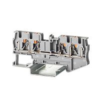 Клемма проходная, зажим push-in, 4 точки подключения, 4 кв.мм, серая | код VPR-4-QUATTRO-GY | DKC