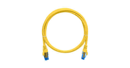 Коммутационный шнур NIKOMAX U/UTP 4 пары, Кат.6 (Класс E), 250МГц, 2хRJ45/8P8C, T568B, заливной, с защитой защелки, многожильный, BC (чистая медь), 24AWG (7х0,205мм), LSZH нг(А)-HFLTx, желтый, 5м | код NMC-PC4UE55B-050-C-YL | NIKOMAX