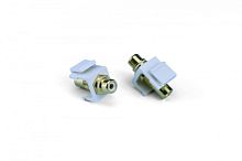 Вставка формата Keystone Jack с проходным адаптером RCA (белый) Hex. type gold plated ROHS белая, Hyperline KJ1-RCA/WH-HG-WH | код 246970 | Hyperline