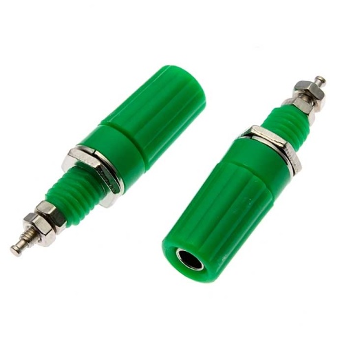 Клемма приборная RUICHI Z019 4 мм, зелёный, на панель под пайку | код 106870 | Ruichi