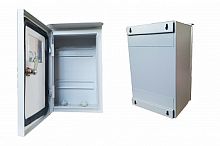 Щит учета ЩУ-1Н-6 КОЗ планки под 1 фазный счетчик навесной-дин рейка на 6 атоматов с козырьком и планками для крепления к поверхности, с окном, 290х190х140, IP55 | код KRZMI47 | KRZMI