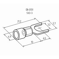 Наконечник вилочный изолир 3.2 мм 1.5-2.5 кв мм (НВи 2.5-3) синий, REXANT | код 08-0131 | REXANT